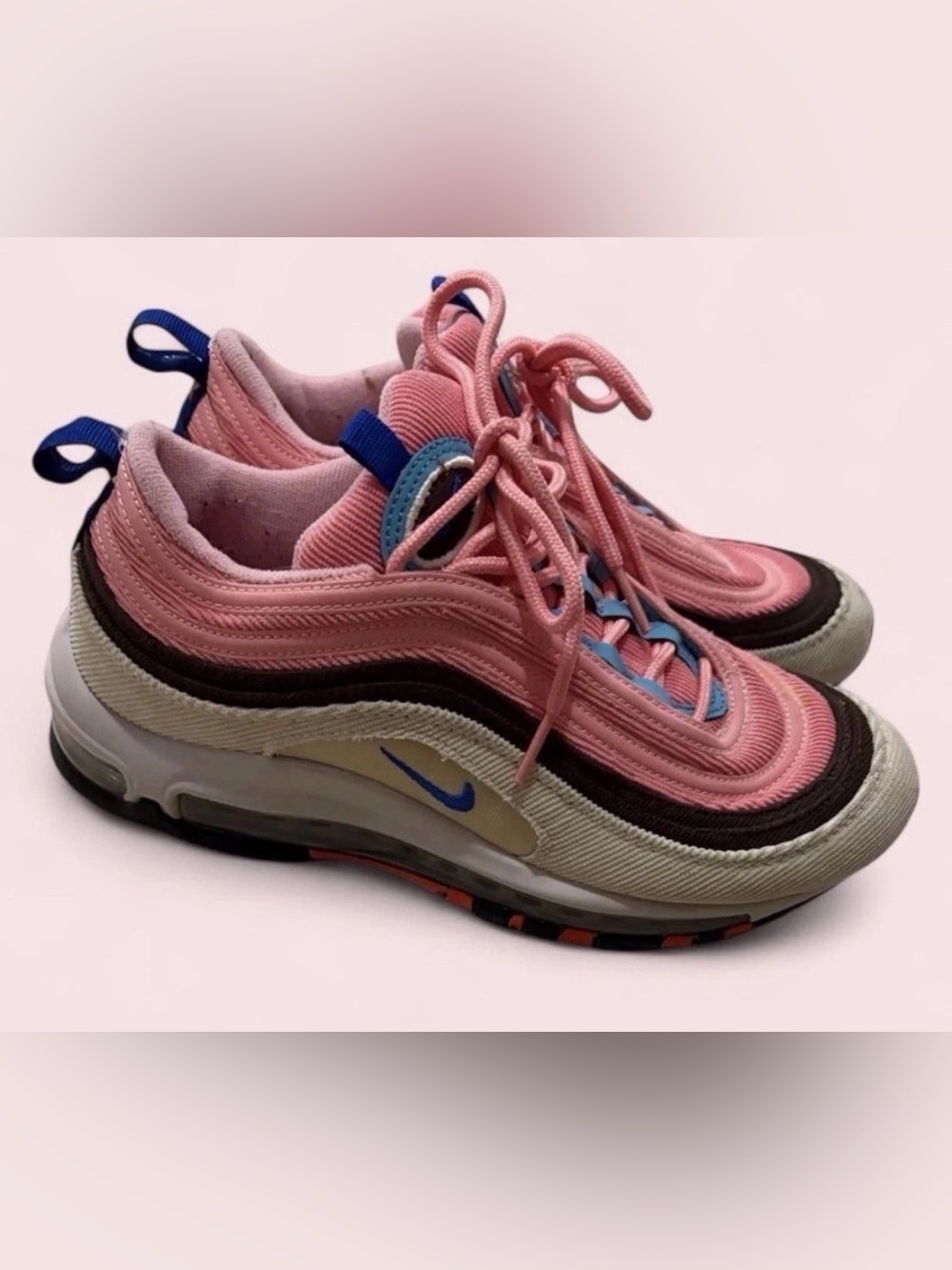 Nike Women’s Pink, Blue & Brown Layered Air Sneakers